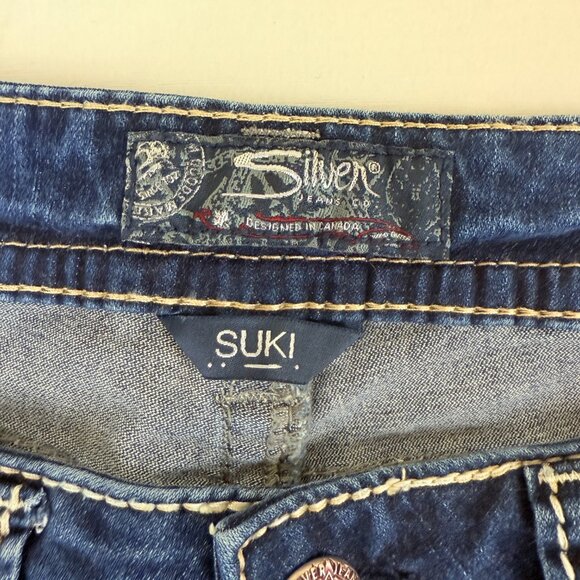 Silver Suki Mid Slim Bootcut Jeans W29 L33 Dark Wash - Picture 3 of 10